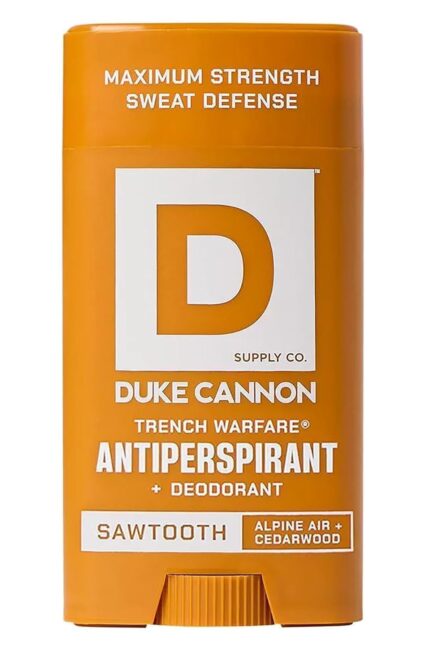 Duke Cannon Sawtooth Trench Warfare Antiperspirant Deodorant for Men – Alpine Air & Cedarwood Scent, 3 oz – Long-Lasting Sweat Protection, Paraben-Free