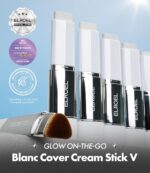 ELROEL White Color-Changing Foundation Stick with Brush - Medium to Full Coverage - Image 2