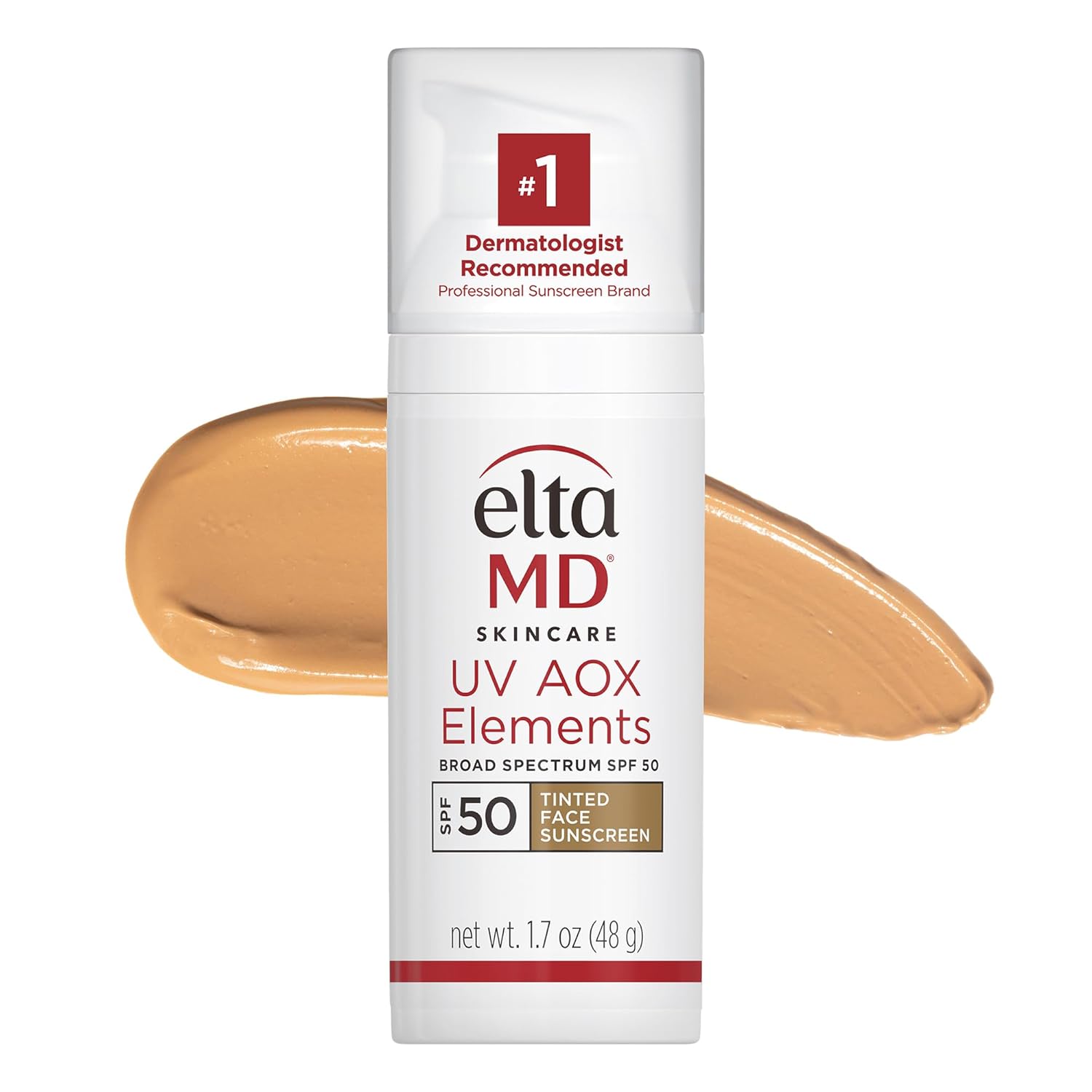EltaMD Tinted SPF 50 Sunscreen for Sensitive, Dry Skin EltaMD UV AOX Elements Tinted Face Sunscreen, SPF 50, 100% Tinted Mineral Sunscreen for Sensitive Skin and Dry Skin with Antioxidants, 1.7 oz Pump