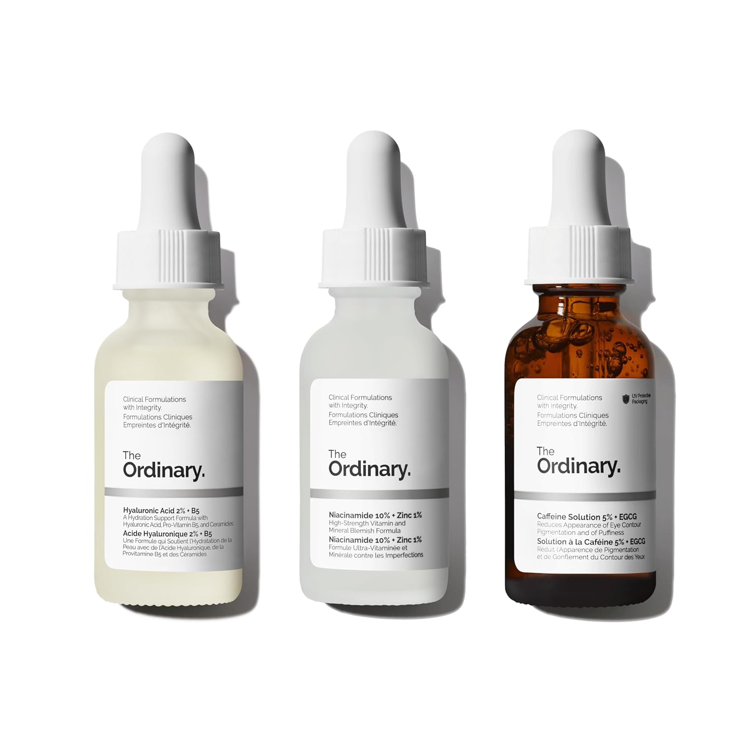 Essential Serums for Hydration, Brightening, and Pore Minimization The Ordinary Serum Favorites Set – Hyaluronic Acid 2% + B5, Niacinamide 10% + Zinc 1%, Caffeine Solution 5% + EGCG Eye Serum, Serums for Hydrating, Brightening & Pore-Minimizing Skin Care