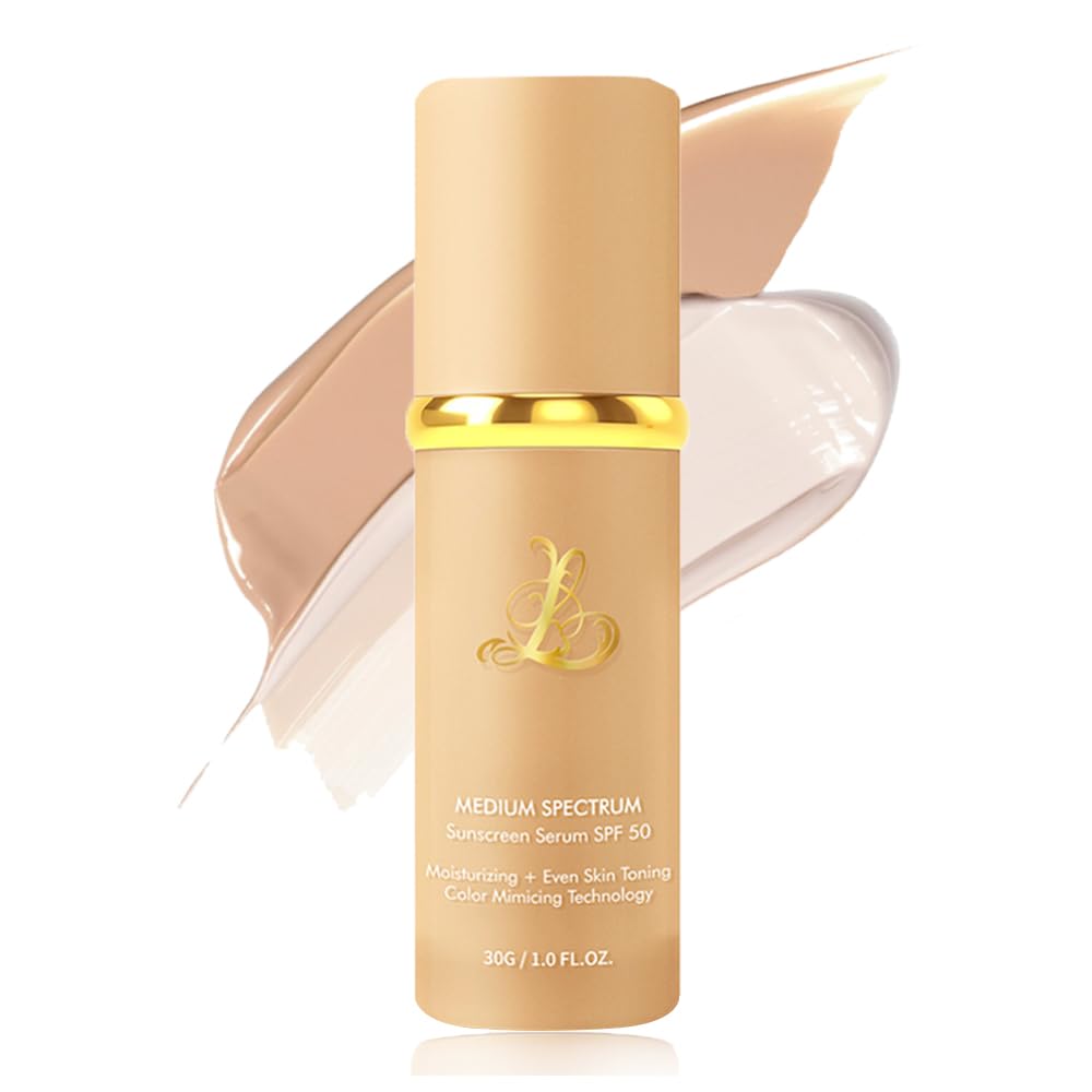 Foundation 4-in-1: Color Changing, SPF 50, Hydrating, Waterproof Concealer. Foundation 4 in 1 - Color Changing Foundation, Medium Spectrum with SPF 50, Hypoallergenic Hydrating Liquid Concealer, Long-lasting & Waterproof Natural Finish - 1.0 fl oz