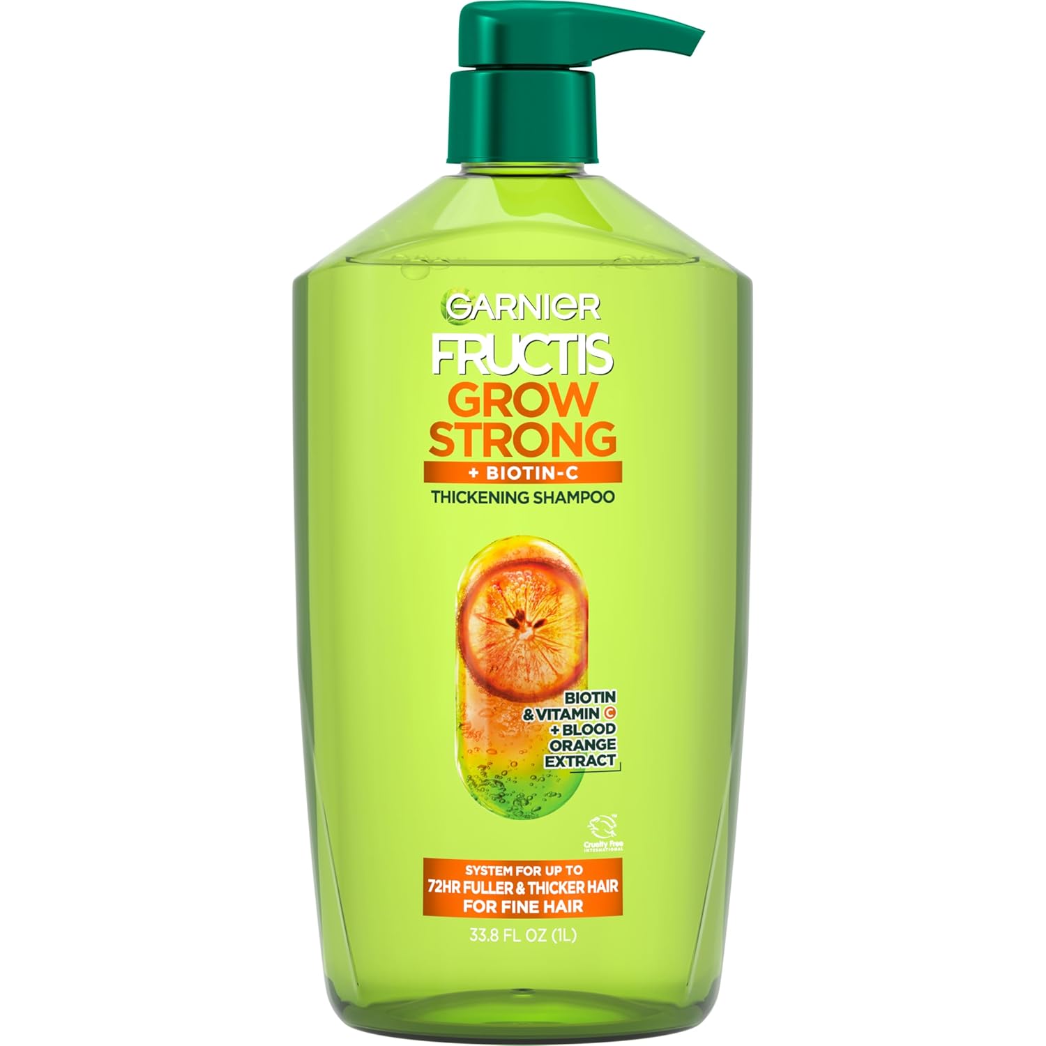 Garnier Fructis Biotin-C Shampoo for Fine Hair, 33.8 Oz Garnier Fructis Grow Strong Thickening Shampoo for Fine Hair, Biotin-C, 33.8 Fl Oz, 1 Count (Packaging May Vary)