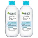 Garnier Micellar Water for Waterproof Makeup, Hydrating Facial Cleanser & Makeup Remover, Suitable for Sensitive Skin, Vegan, Cruelty Free, 13.5 Fl Oz (400mL), 2 Count