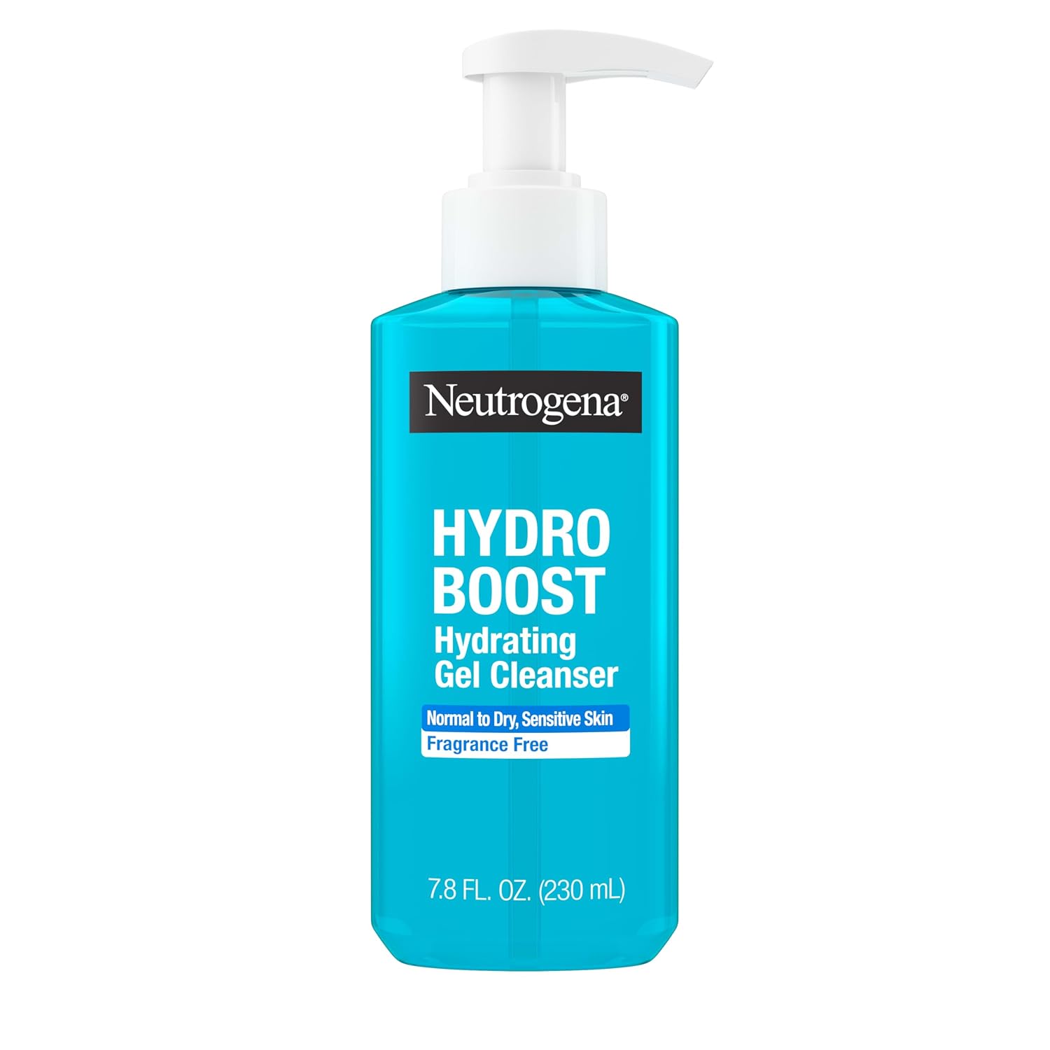Gentle Hydrating Gel Cleanser for Sensitive Skin, 7.8 fl oz Neutrogena Hydro Boost Hydrating Gel Cleanser, Daily Face Wash for Sensitive Skin, Gentle Foaming Facial Cleanser, Noncomedogenic, Alcohol- and Fragrance-Free Hyaluronic Acid, 7.8 fl oz
