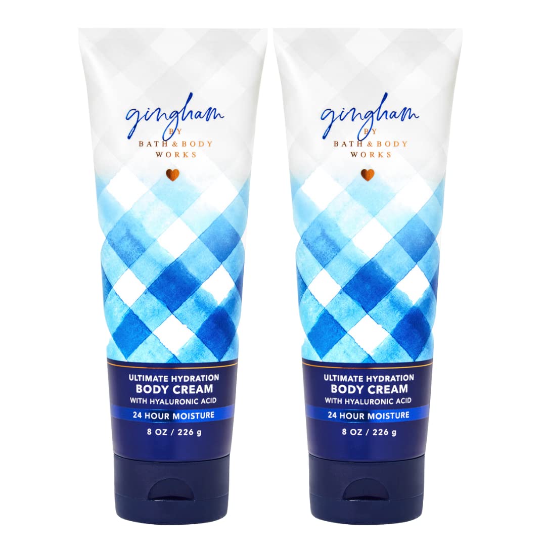 Gingham Body Cream Gift Set for Women - 2 Pack Bath and Body Works Gingham Body Cream Ultimate Hydration Gift Set For Women 2 Pack 8 Oz. (Gingham)