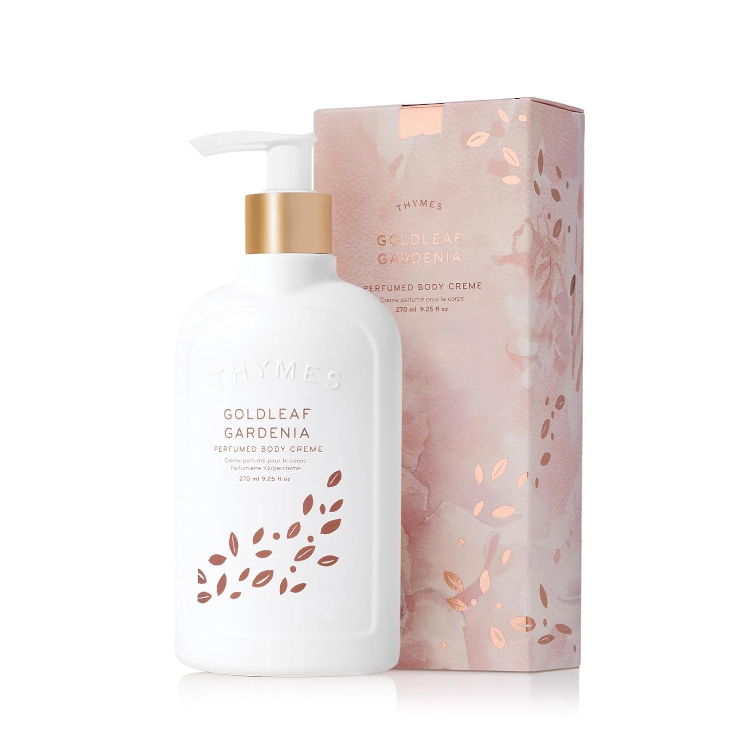 Goldleaf Gardenia Body Crème: Moisturizing Shea Butter Lotion Thymes Goldleaf Gardenia Perfumed Body Crème - Moisturizing Body Cream - Shea Butter Body Lotion with Aloe Vera & Honey for Skin Care Routine - Body and Hand Lotion for Women & Men (9.25 fl oz)