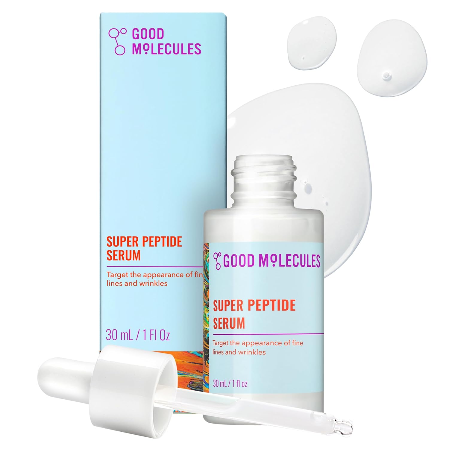 Good Molecules Super Peptide Serum: Anti-Aging, Plumping Facial Treatment Good Molecules Super Peptide Serum - Anti-aging Facial Serum with Peptides and Copper Tripeptides to Plump and Firm - Water-Based Skincare for Face