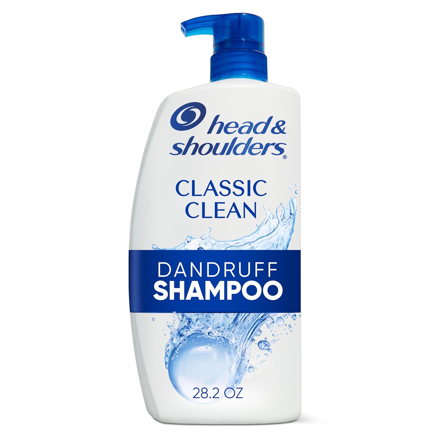Head & Shoulders Classic Clean Anti-Dandruff Shampoo, 28.2 oz. Head & Shoulders Anti-Dandruff Shampoo with 1% Pyrithione Zinc, Classic Clean, Fresh Scent, Daily Use, Moisturizing, Flake Control, Color-Safe, Safe for All Hair Types - Dry, Itchy Scalp, 28.2 Fl Oz