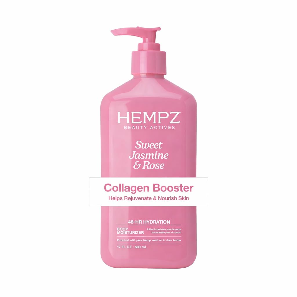 Hempz Sweet Jasmine & Rose: Nourishing Vegan Body Moisturizer Hempz Sweet Jasmine & Rose Herbal Body Moisturizer for Women, 17 Fl. oz. - Moisturizing Lotion with 100% Pure Hemp Seed Oil, Collagen, Shea Butter - Hydrating Vegan Lotion for Dry Skin