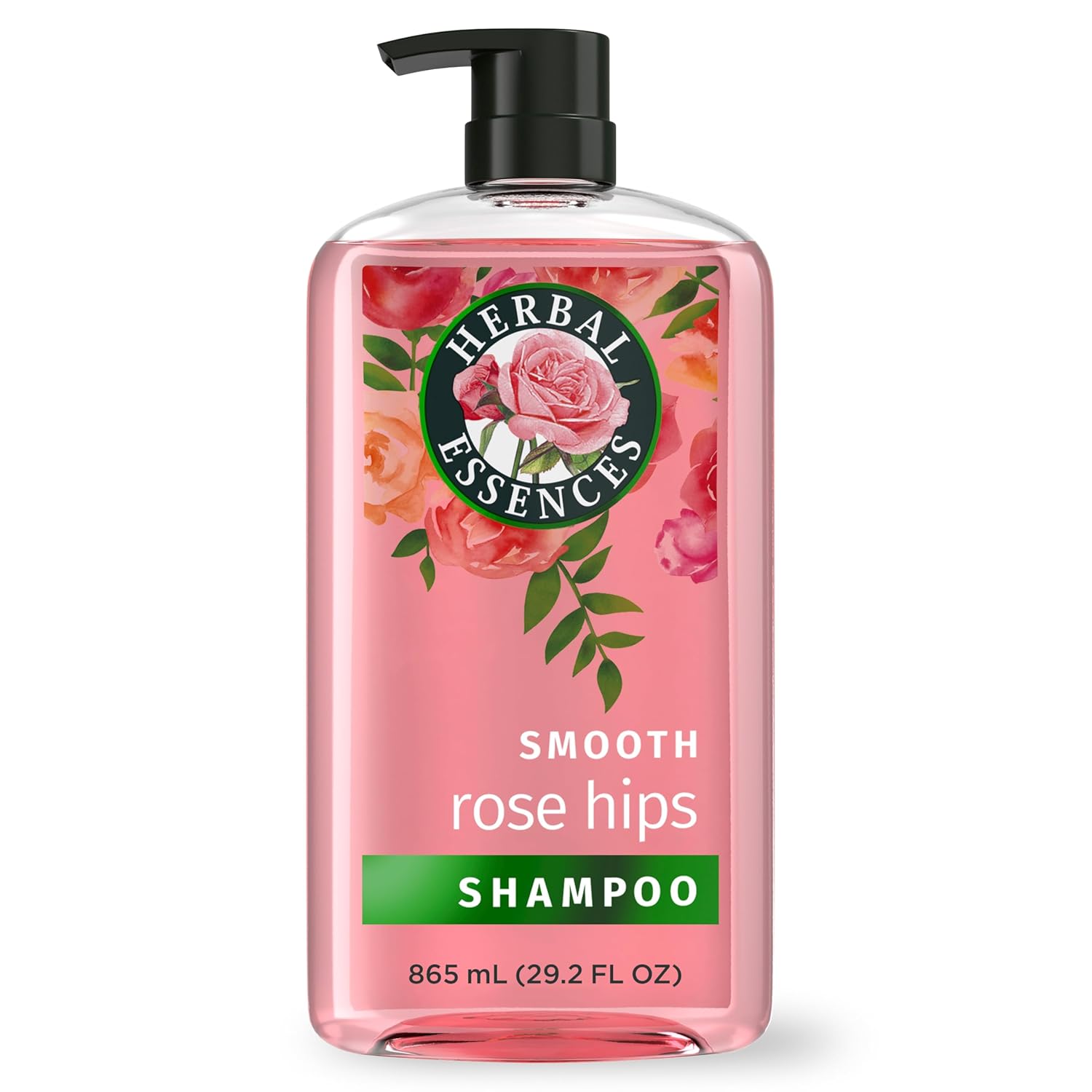 Herbal Essences Rose Hips Shampoo for Shiny, Color-Safe Hair Herbal Essences Shampoo, Rose Hips - Smooth Collection, Shiny Hair with Vitamin E & Jojoba, Safe for Color Treated Hair, Floral Scent, Cruelty-Free, Dermatologist-Tested, 29.2 Fl Oz