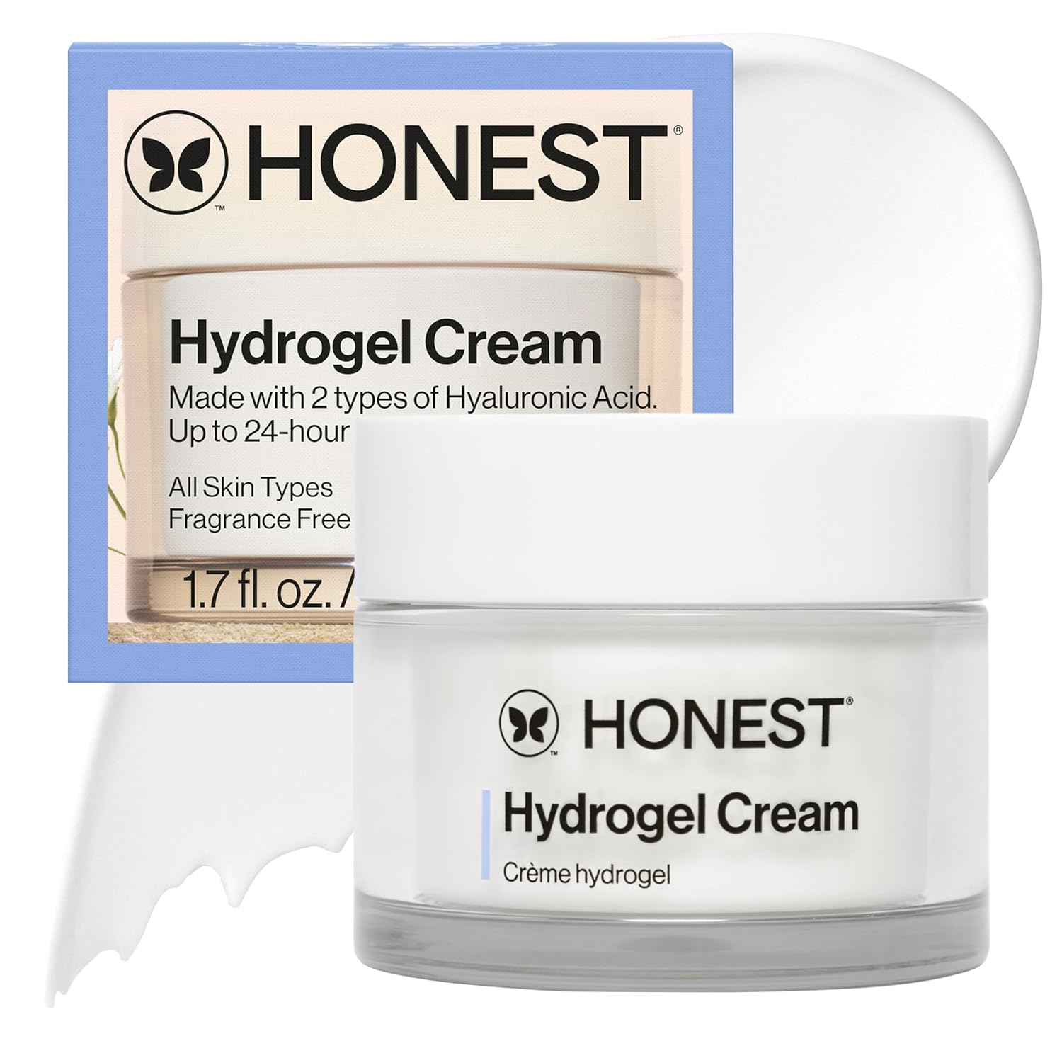 Hydrogel Cream: Lightweight, Fragrance-Free Moisturizer for Sensitive Skin Honest Beauty Hydrogel Cream with Hyaluronic Acid, Lightweight Moisturizing Water, Gentle for Sensitive Skin, Fragrance-Free, Vegan 1.7, fl oz