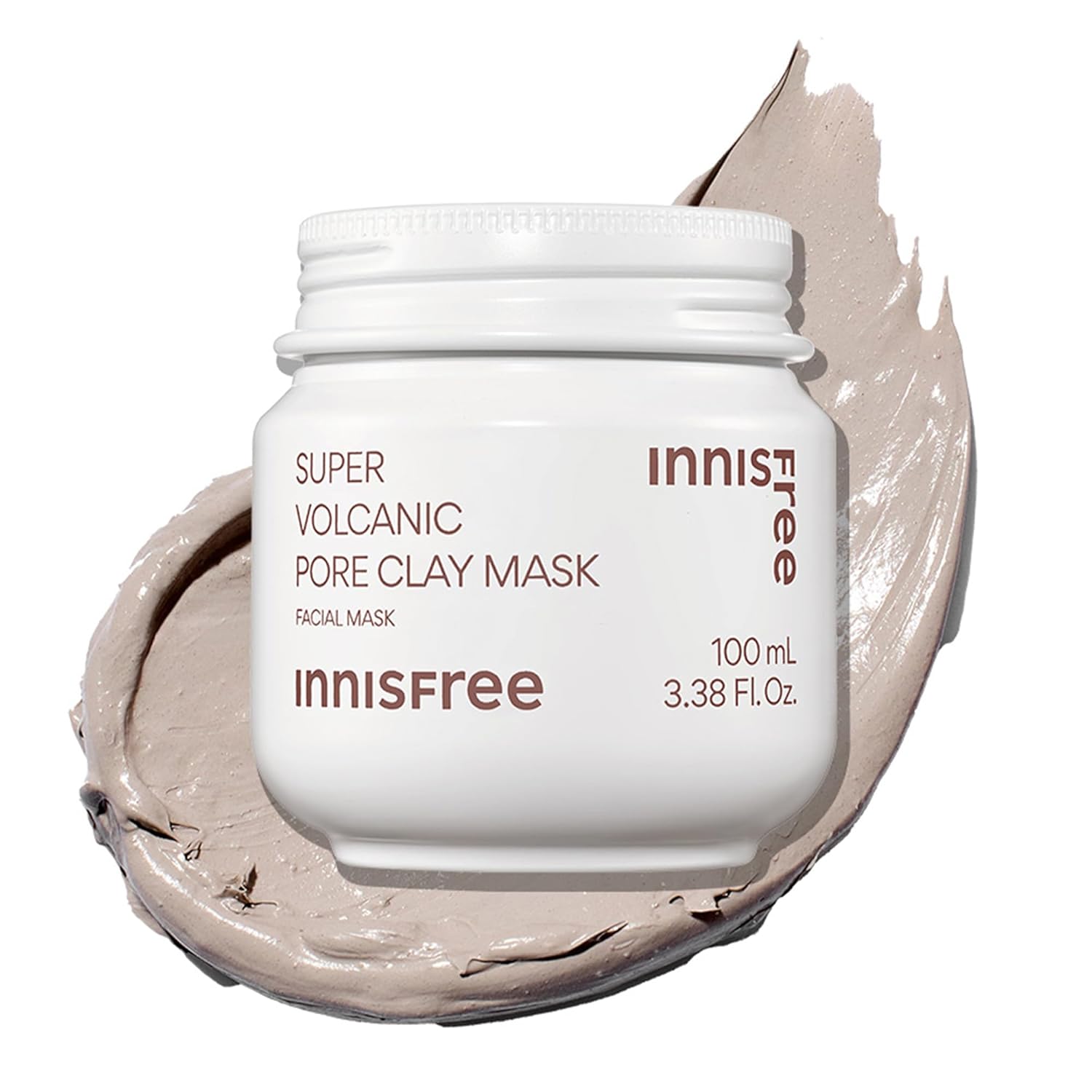 Innisfree Super Volcanic Clay Mask for Oily Skin Care innisfree Super Volcanic Clay Mask, Pore Cleansing & Oil Control Face Mask for Oily Skin with AHA, Korean Wash-Off Clay Mask for Clogged Pores