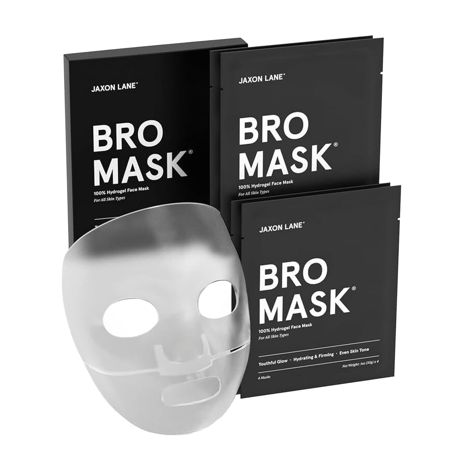 JAXON LANE BRO MASK: Premium Anti-Aging Face Masks for Men JAXON LANE BRO MASK Premium Korean Face Mask for Men (4x1 Pack) - Anti Aging Sheet Masks w/Hydrogel, Vitamin C, Hydrolyzed Collagen, & Hyaluronic Acid - Perfect Skin Care for Men