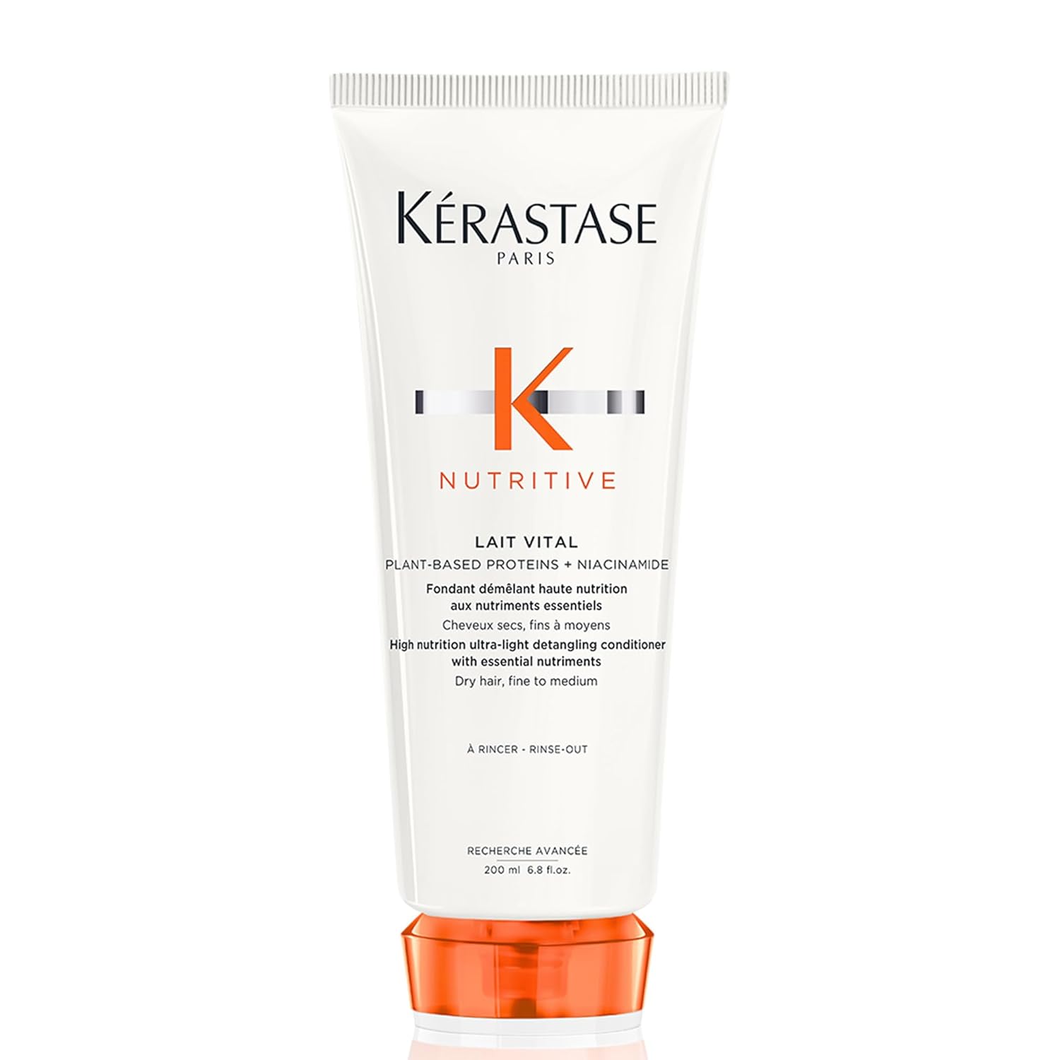 Kerastase Nutritive Lait Vital Conditioner: Hydrates, Detangles, Adds Shine. Kerastase Nutritive Lait Vital Hydrating Conditioner For Fine to Medium Dry Hair - Illuminates Shiny Hair and Easily Detangles, With Plant-Based Proteins & Niacinamide