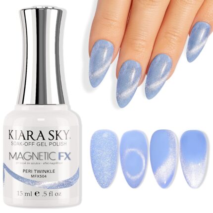 KIARA SKY Cat Eye Gel Nail Polish 15ml | Blue Peri Winkle Magnetic FX Gel Polish Soak Off | UV LED Nail Lamp Gel | Metallic Velvet Cat Eye Gel Polish Nail Art Salon DIY Home Gel Nails - Peri-Winkle