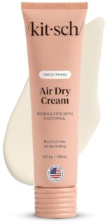 Kitsch Smoothing Air Dry Cream for Hair – Frizz Control Hair Care Product with Castor Oil & Coconut Oil – Weightless Styling Cream - Enhances Natural Texture Appearance | Ideal Gifts for Women – 5 oz