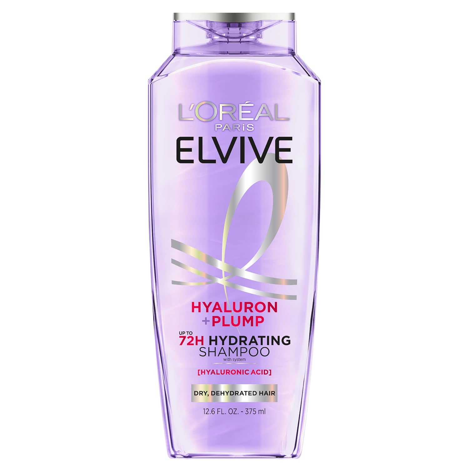 L'Oreal Elvive Hyaluron Plump Shampoo for Hydrated, Dry Hair L'Oreal Paris Elvive Hyaluron Plump Hydrating Shampoo for Dehydrated, Dry Hair Infused with Hyaluronic Acid Care Complex, Paraben-Free, 12.6 Fl Oz