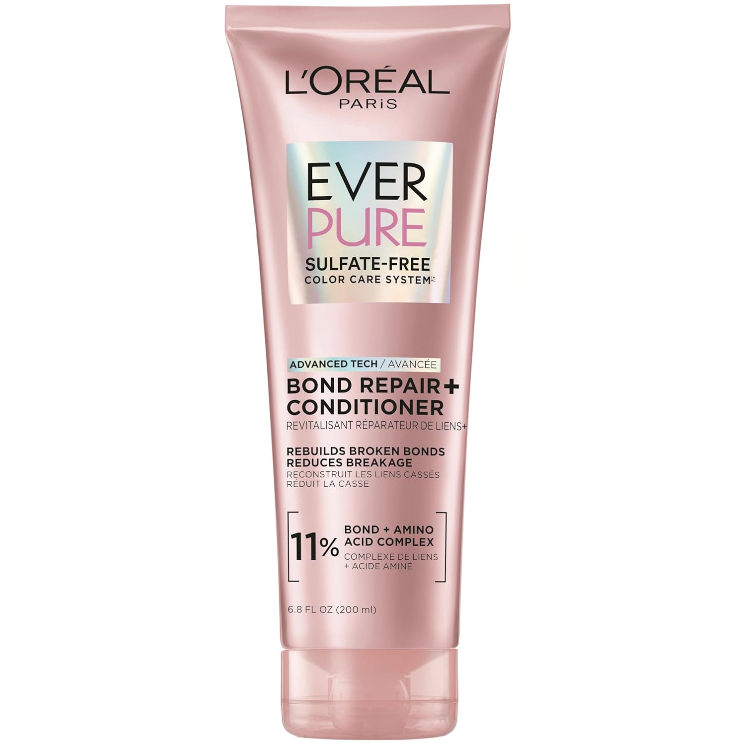 L'Oreal Paris Bond Repair Conditioner: Strengthens Color-Treated Hair L'Oreal Paris Sulfate Free Bond Repair+ Conditioner, Hair Conditioner with Bond + Amino Acid Complex, Strengthens and Repairs Damaged or Color Treated Hair, EverPure, 6.8 Fl Oz (Packaging May Vary)