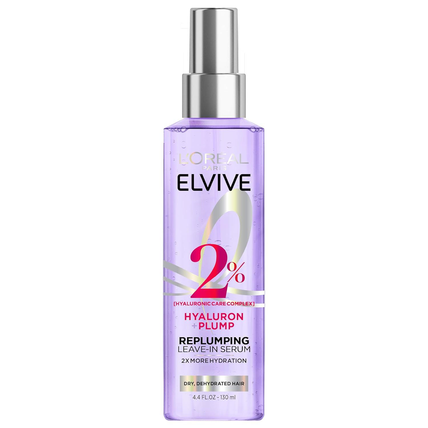 L'Oreal Paris Elvive Hyaluron Plump Serum for Dry Hair L'Oreal Paris Elvive Hyaluron Plump Moisture Plump Hair Serum for Dehydrated, Dry Hair with Hyaluronic Acid Care Complex, Paraben-Free, 4.4 Fl Oz