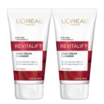 L'Oreal Paris Revitalift Daily Cream Cleanser, Gentle Makeup Remover Face Wash with Vitamin C 5 fl. oz (Pack of 2)