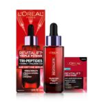 L'Oreal Paris Revitalift Triple Power Face Serum with Tri-Peptides, Hyaluronic Acid and Vitamin C, Anti Aging, Anti Wrinkle Serum to Firm and Brighten, 1 FL oz, + Sample