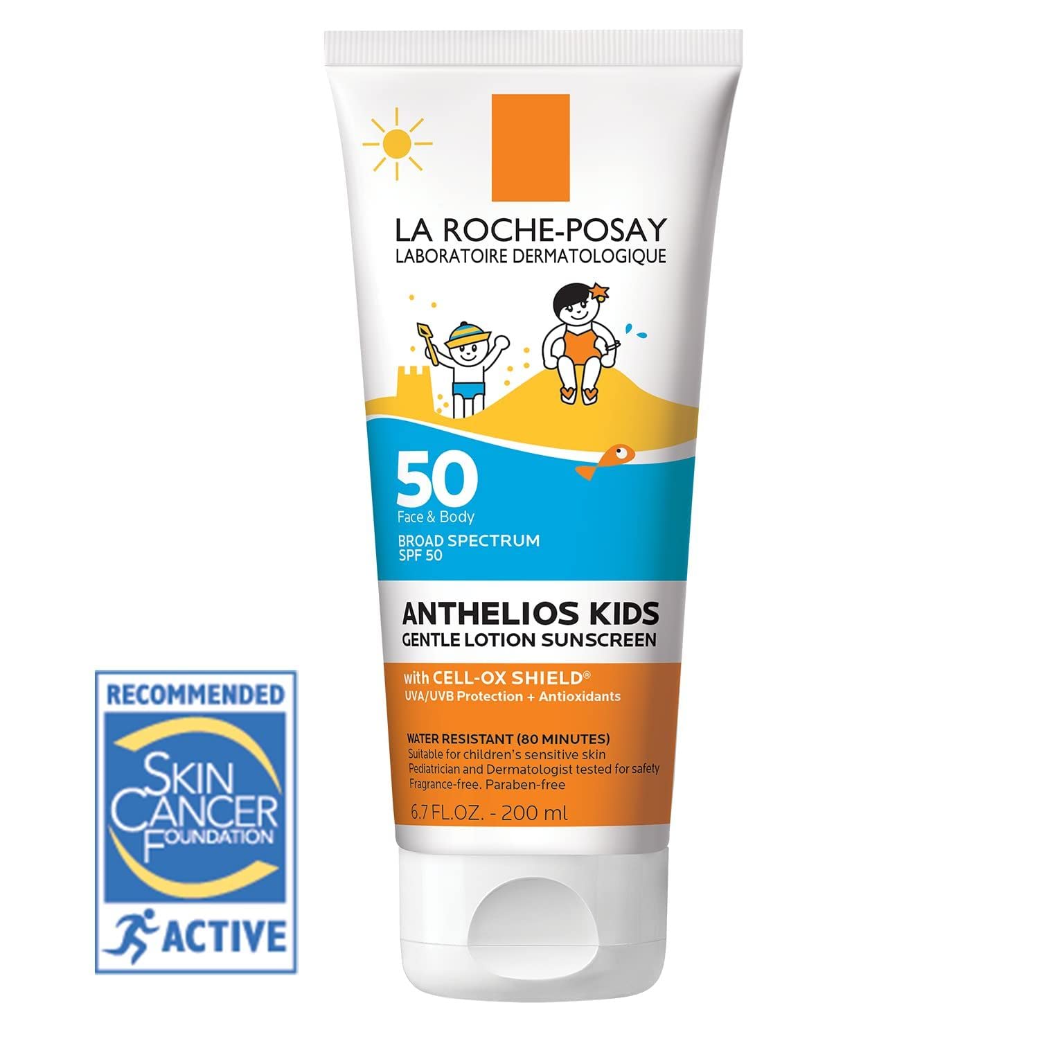 La Roche-Posay Kids Sunscreen SPF 50: Safe & Gentle La Roche-Posay Anthelios Kids Gentle Lotion Sunscreen SPF 50, Broad Spectrum SPF + Antioxidants, Sunscreen For Kids, Octinoxate & Oxybenzone-Free, Pediatrician Tested, Non Comedogenic, Oil Free