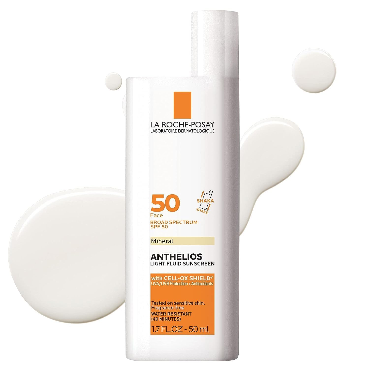 La Roche-Posay SPF 40 Lightweight, Oil-Free Face Sunscreen La Roche-Posay Anthelios Sunscreen SPF 40, Ultra-Light Fluid Broad Spectrum SPF 40, Face Sunscreen with Titanium Dioxide Mineral, Lightweight & Fast-Absorbing, Oil-Free, Matte Finish