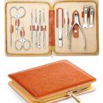 MR.GREEN 12-in-1 Manicure & Pedicure Set – Professional German Stainless Steel Nail Clippers,Cuticle Tools & Nail Care Kit, Travel Grooming Kit for Men & Women with Leather Case (Caramel Brown))