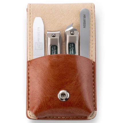 MR.GREEN Nail Clipper 4Pcs Set, Stainless Steel Manicure Pedicure Set, Medical Grade Grooming Kit with Travel Case Gift Box for Man & Woman