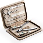 MR.GREEN Manicure Sets Pedicure Kits Stainless Steel Nail Clipper Personal Care Tools with PU Leather Case (Gray)