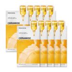 MEDIHEAL Essential Face Mask [Ceramide] Moisture Barrier 10 pcs. with 90% Ceramide, Panthenol for Intense Hydration & Skin Barrier & Daily Skin Nourishment - Vegan Formula Korean Beauty Sheet Mask