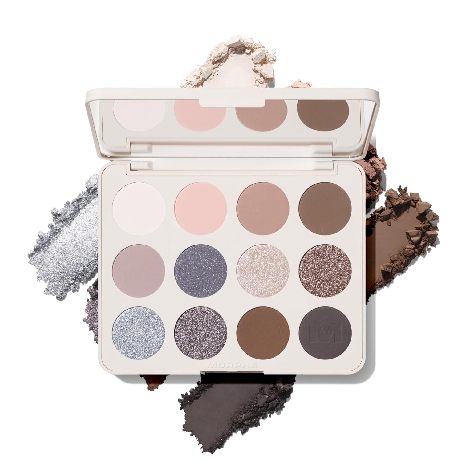 Morphe ChromaPlus 12-Pan Palette: Versatile High-Pigment Eyeshadows. Morphe ChromaPlus 12-Pan Eyeshadow Palette - High Pigment Eye Makeup with Shimmer, Matte & Metallic Eye Shadow - Neutral Eyeshadow Makeup Collection for All-Day Wear - Moon Stone (0.52 oz)