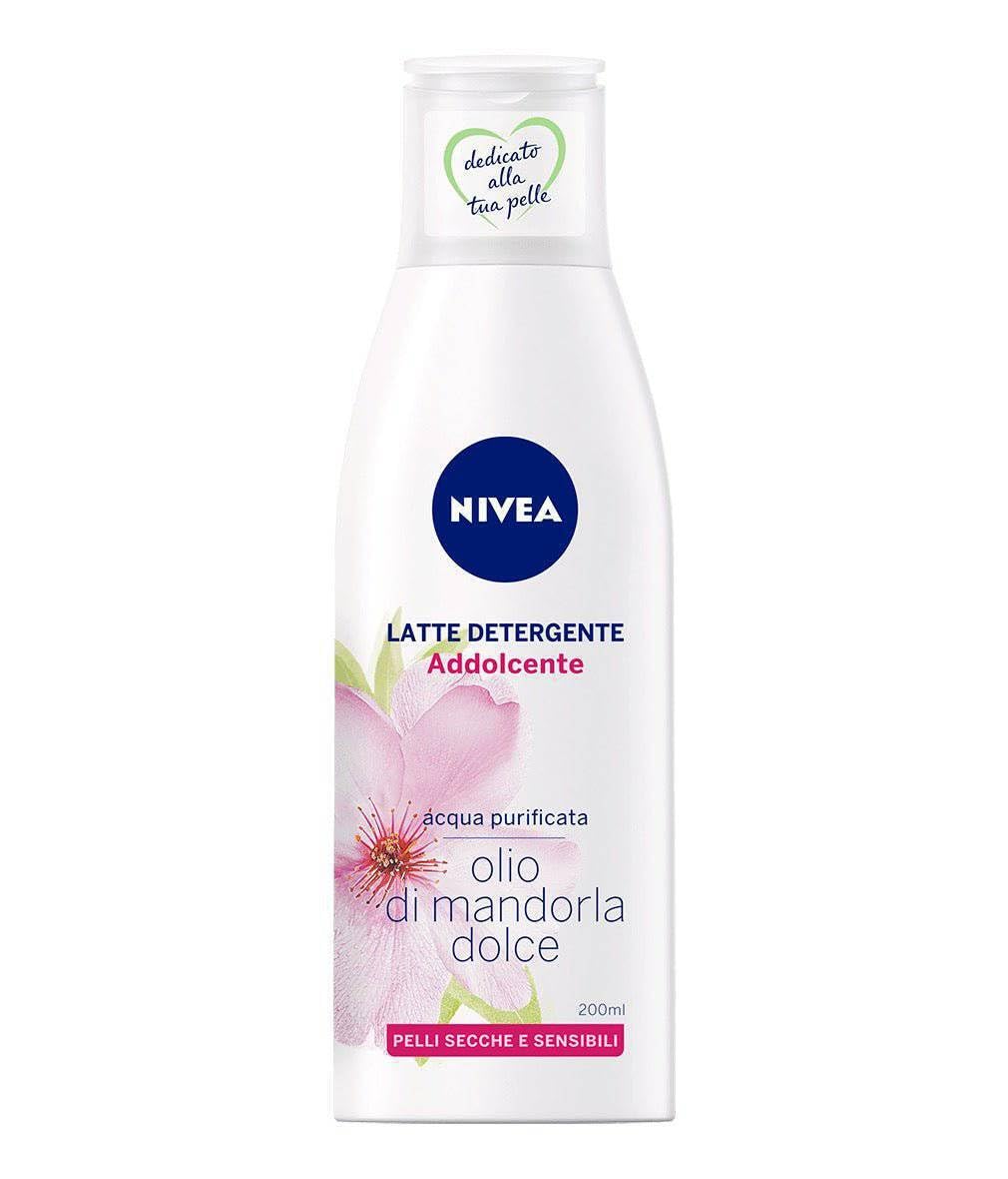 NIVEA Almond Oil Cleansing Milk: Nourishing Daily Cleanser 200ml NIVEA Gentle Facial Cleansing Milk with Almond Oil for Dry and Sensitive Skin, Nourishing Makeup Remover and Hydrating Daily Cleanser for Soft, Comfortable, Refreshed Skin, 200 ml