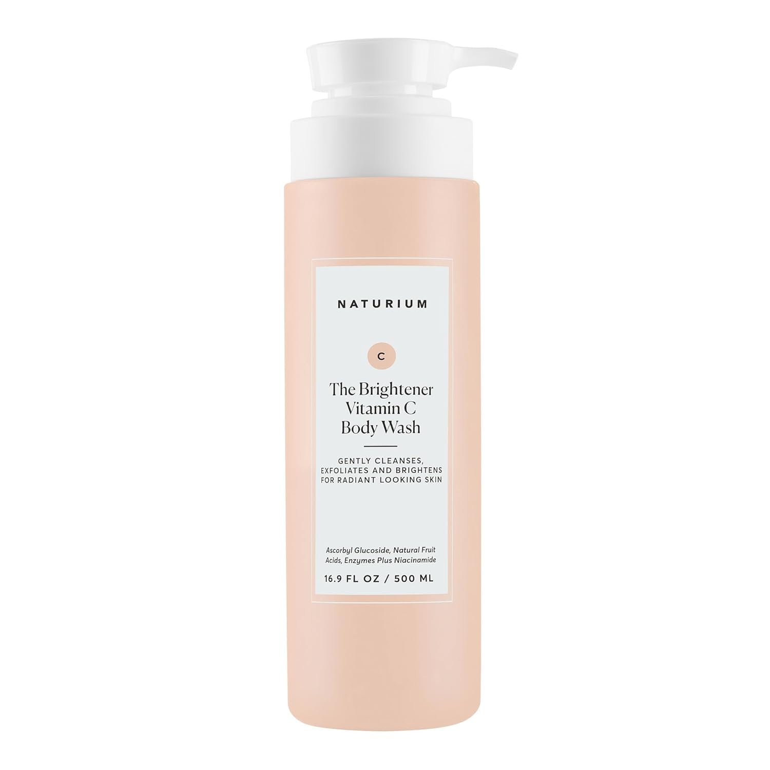 Naturium Brightener Vitamin C Body Wash for Smooth Skin Naturium The Brightener Vitamin C Body Wash, Gentle Cleanser for Smoother-Looking Skin, Removes Dirt, Oil & Other Impurities, 16.9 oz