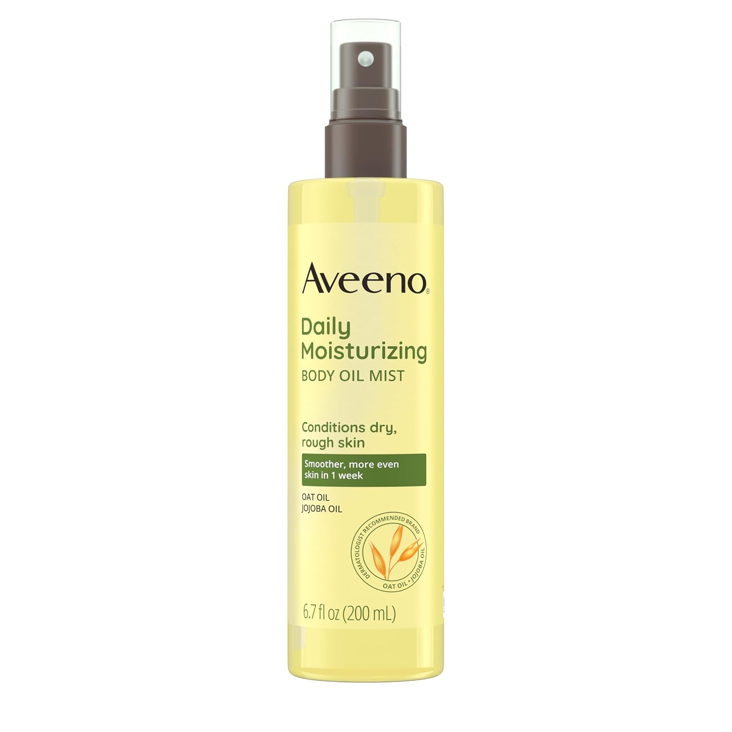 Nourishing Aveeno Body Oil Mist for Dry, Sensitive Skin Aveeno Daily Moisturizing Body Oil Mist with Oat Oil and Jojoba Oil for Rough, Dry, Sensitive Skin, Nourishing Body Spray for Smoother, More Even Skin, Paraben- & Silicone-Free, 6.7 fl. oz
