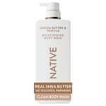Native Cocoa Butter & Vanilla Scent 24-Hour Moisturizing Bodywash for Women & Men, Clean & Gentle, for Dry or Sensitive Skin, Keeps Skin Healthy & Smooth, Free of Sulfates, Cruelty-Free, 22 oz