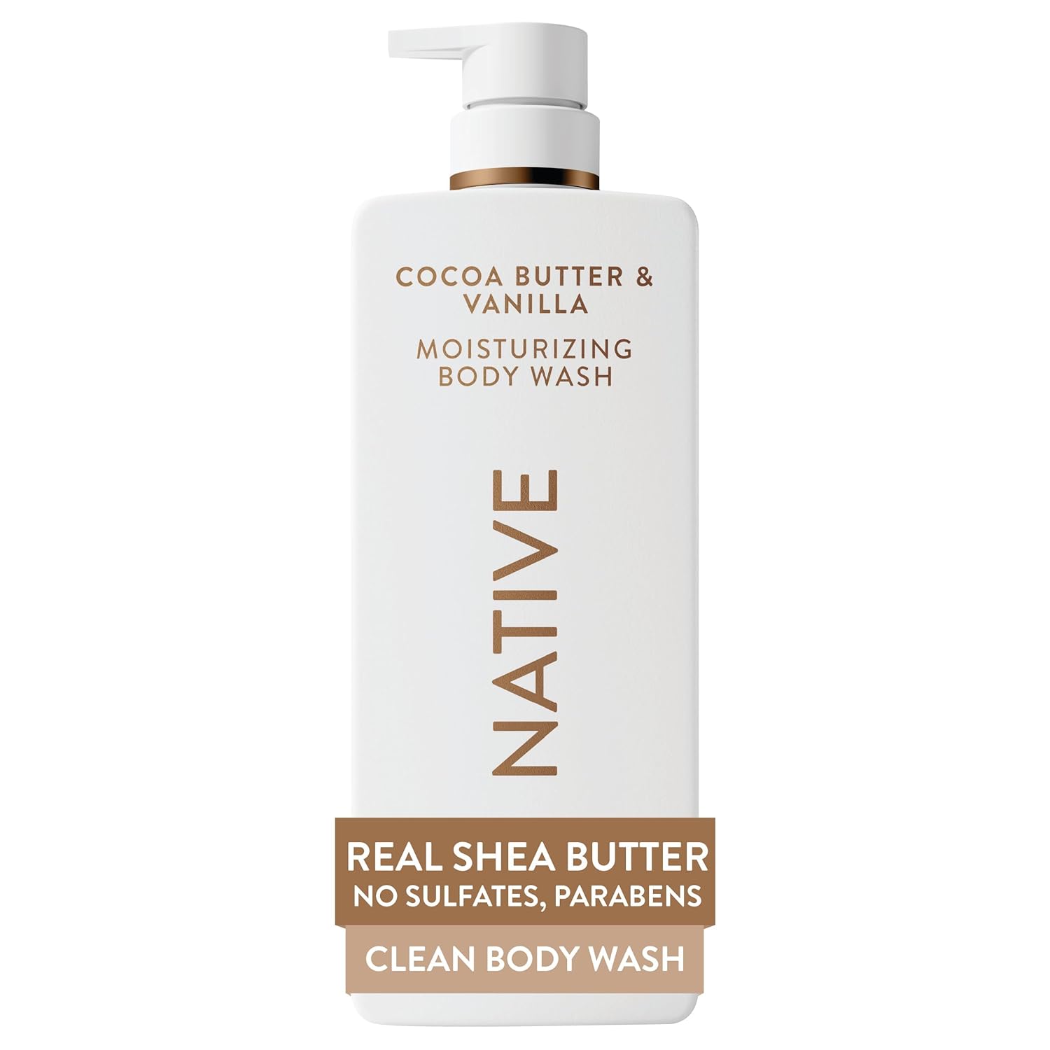 Nourishing Cocoa Butter Vanilla Bodywash for All Skin Types Native Cocoa Butter & Vanilla Scent 24-Hour Moisturizing Bodywash for Women & Men, Clean & Gentle, for Dry or Sensitive Skin, Keeps Skin Healthy & Smooth, Free of Sulfates, Cruelty-Free, 22 oz