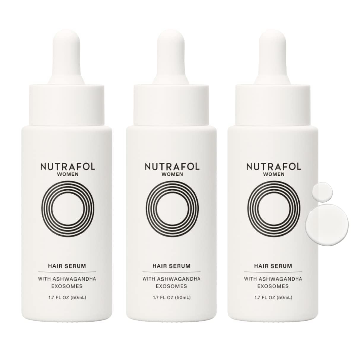 Nutrafol Women's Hair Serum: Vegan, Lightweight for Thicker, Stronger Hair Nutrafol Women's Hair Serum, Supports Visibly Thicker and Stronger Hair, Vegan, Lightweight and Fast-Absorbing