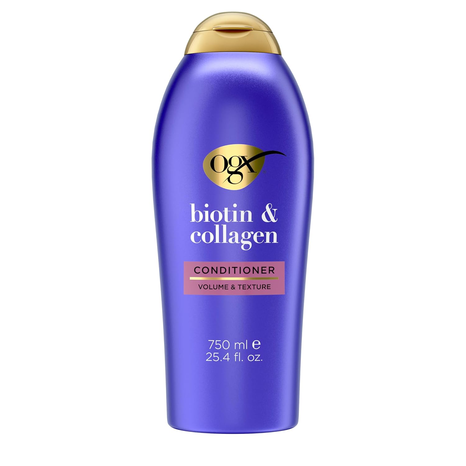 OGX Biotin & Collagen Conditioner for Long-Lasting Volume OGX Thick & Full + Biotin & Collagen Volumizing Conditioner, Nutrient-Infused Conditioner + Vitamin B7 Biotin Gives Hair Volume & Body for 72+ Hours, Sulfate-Free Surfactants, 25.4 fl. oz