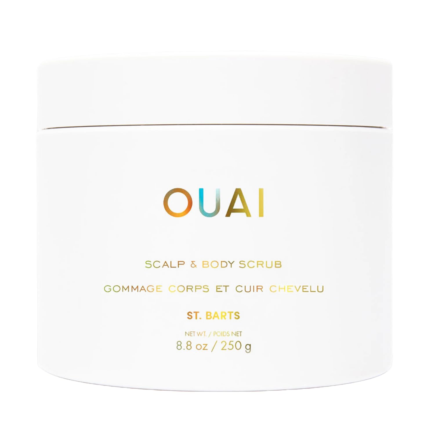OUAI St. Barts Exfoliating Scrub for Smooth, Hydrated Skin OUAI Scalp & Body Scrub, St. Barts - Exfoliating Body Scrub with Sugar & Coconut Oil Blend for Smooth, Moisturized Skin - Gentle Scalp Exfoliator for Removing Product Build Up (8.8 Oz)