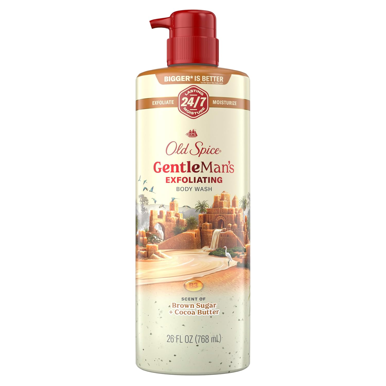 Old Spice GentleMan's Exfoliating Body Wash with Cocoa Butter Old Spice GentleMan's Exfoliating & Moisturizing Body Wash for Men, 24/7 Shower Fresh with Long Lasting Scent, Renewing Vitamin B3 Blend, Brown Sugar + Cocoa Butter Scent, 26 oz