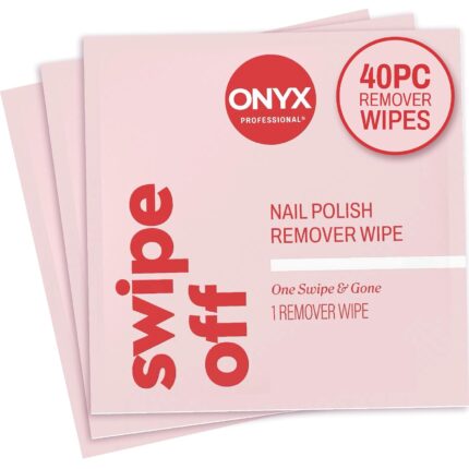 Onyx Professional Nail Polish Remover Pads, 40 Wipes - Acetone Wipes, Individually Wrapped, Fingernail Travel Kit to Clear Nail Polish, Acetone Pads