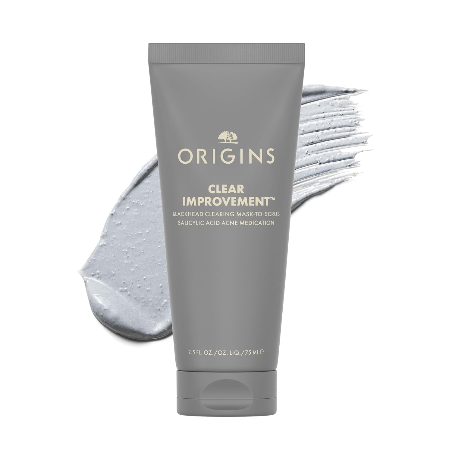 Origins Clear Improvement Mask: Blackhead Control with Salicylic Acid Origins Clear Improvement Blackhead Clearing Face Mask & Scrub | Reduces Blackheads | With Salicylic Acid & Bamboo Charcoal, 2.5 Fl Oz