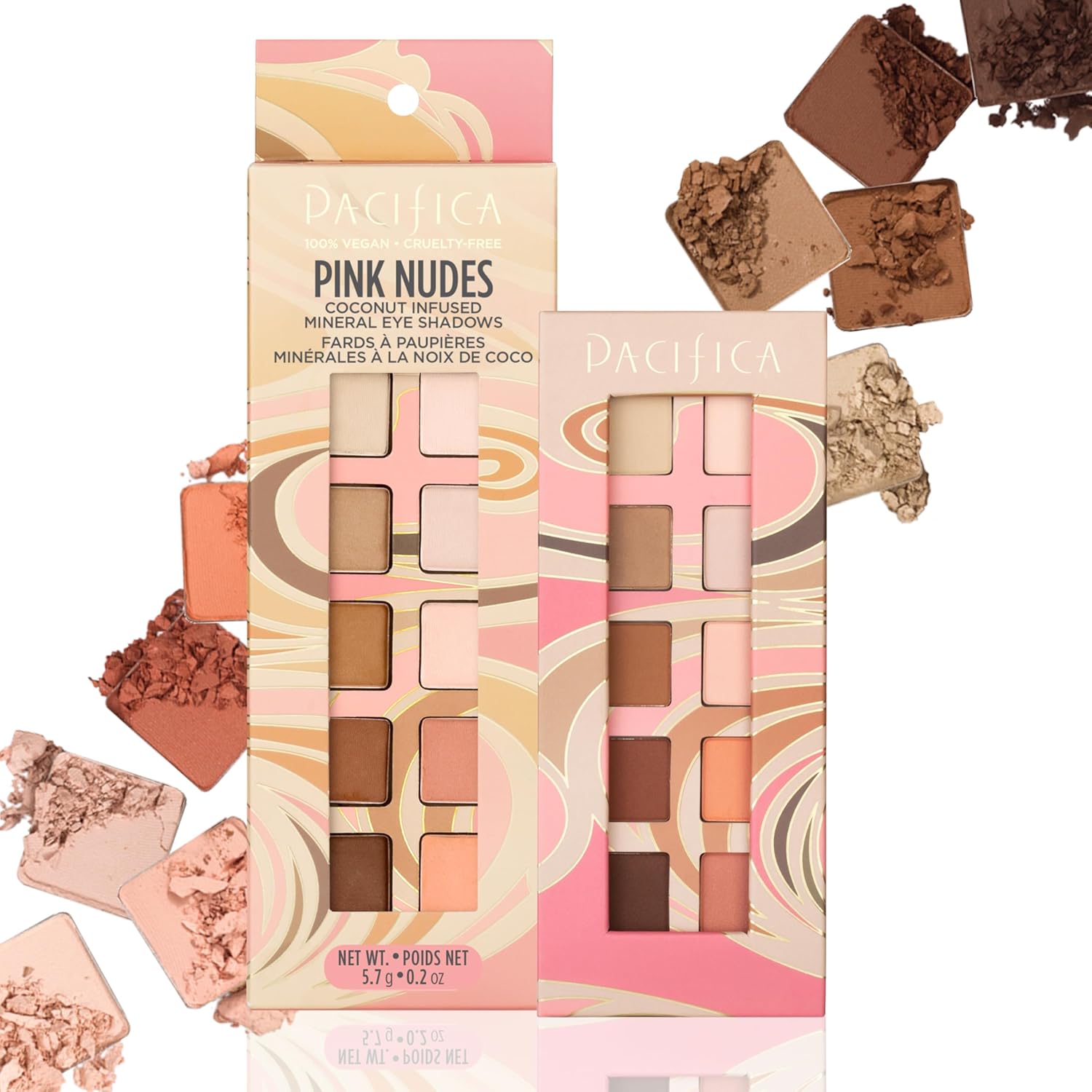 Pacifica Pink Nudes Eyeshadow Palette: 10 Blendable, Longwearing Shades Pacifica Pink Nudes Mineral Eyeshadow Palette, 10 Neutral Shades, For Natural or Smoky Eye Look, Naked Eye Makeup, Longwearing & Blendable, Vegan, Cruelty Free Ophthalmologist Tested