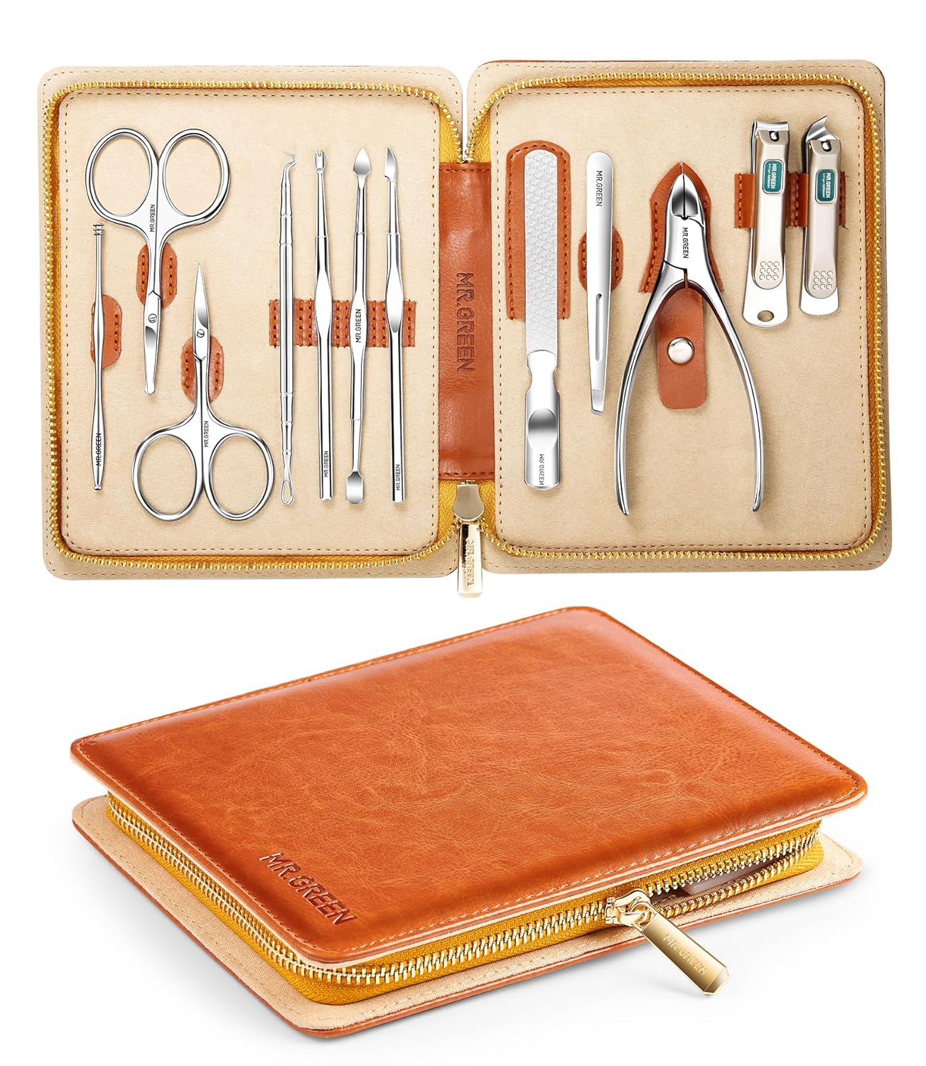 Professional 12-Piece Nail Care Set with Travel Case Manicure Set, Pedicure Sets, Nail Clipper Sets, Stainless Steel Professional Nail Cutter Kits with Travel Case (12 Count)