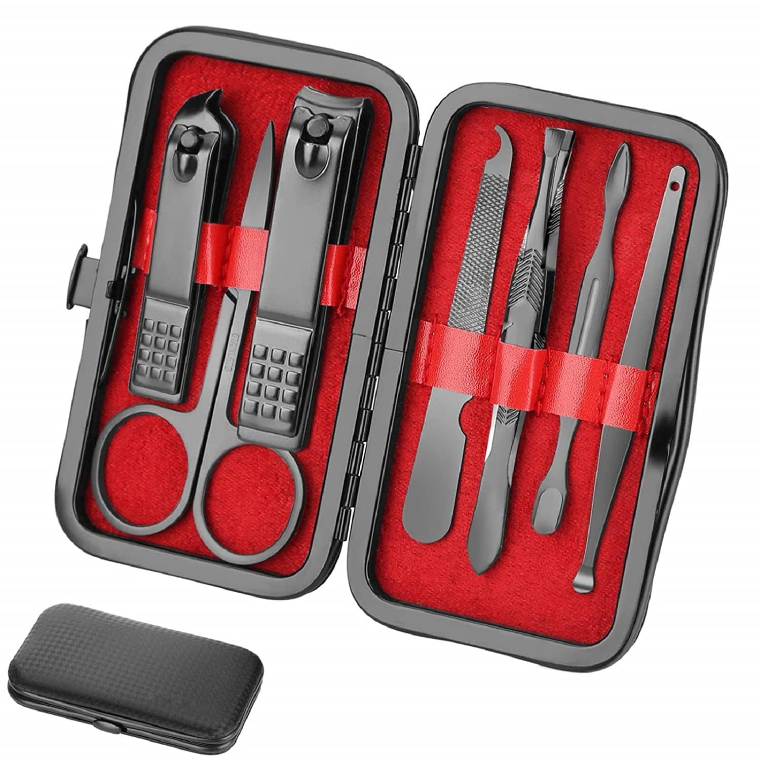 Professional Manicure Pedicure Set with Travel Case for Men Manicure set Men Personal Care Tools Accessories Finger and Toe Nail Clippers Set Professional Manicure Pedicure Kit With Travel Case Nail Grooming Kit Gifts for Men Women Father Mother