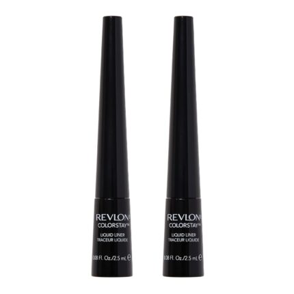 Revlon Liquid Eyeliner, ColorStay Eye Makeup, Smudgeproof, Longwearing with Ultra-Fine Tip, 251 Blackest Black (Pack of 2)