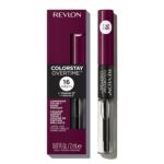 Revlon ColorStay Overtime Liquid Lipstick with Clear Lip Gloss, Long-Lasting Lip Color, Dual Ended with Moisturizing Vitamin E, 500 Limitless Black Cherry, 0.07 fl oz