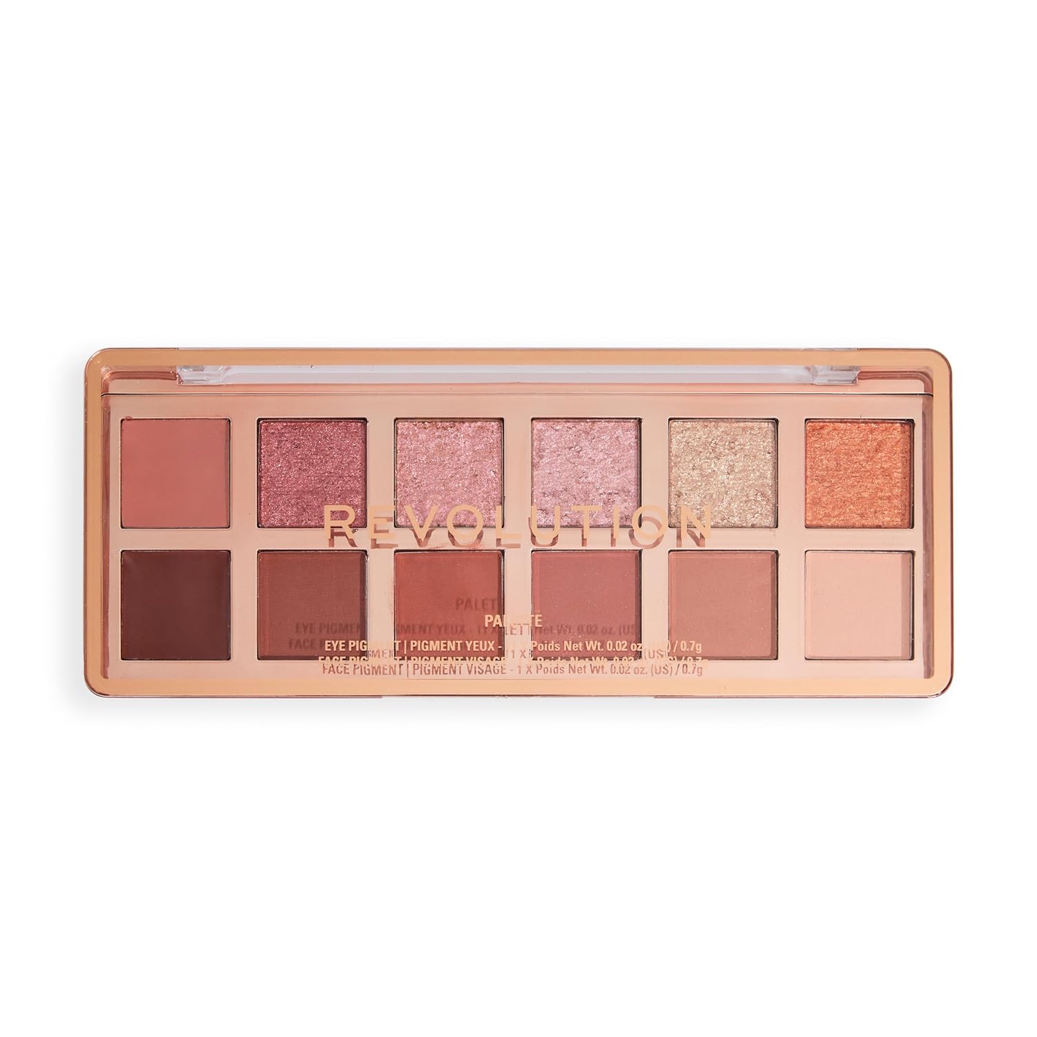 Revolution Icon Bronze Palette: 12 Pigmented Vegan Shades Revolution, The True Icon Bronze Palette, 12 Ultra-Pigmented Matte & Shimmer Finishes & Shades, Long-Lasting & Blendable, Vegan & Cruelty-Free, 3.53 oz