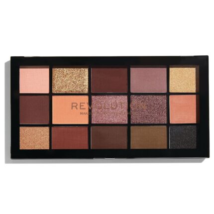 Revolution, Reloaded Shadow Palette, Blendable Matte & Shimmer Finishes, 15 Shades, Velvet Rose, 0.58 oz
